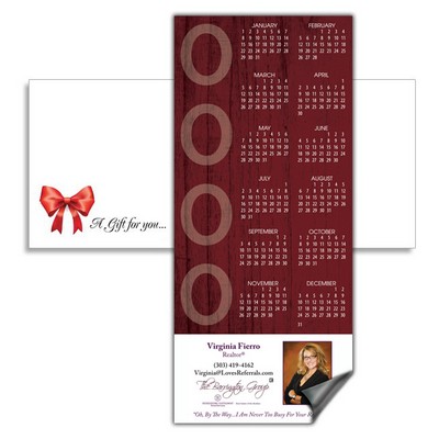Magnetic Calendar with Envelope - Burgundy