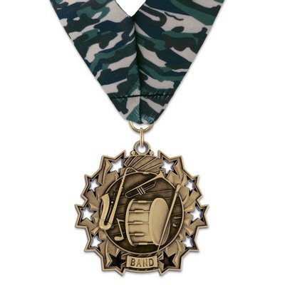 Band TS Medal w/Stock Millennium Neck Ribbon (2¼")