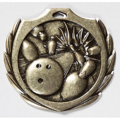 Bowling Burst Medal - 2 1/4" Dia.