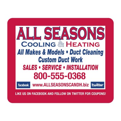 Rectangle Sticker | Round Corners | 4" x 5" | White Static | Static Back | Screen