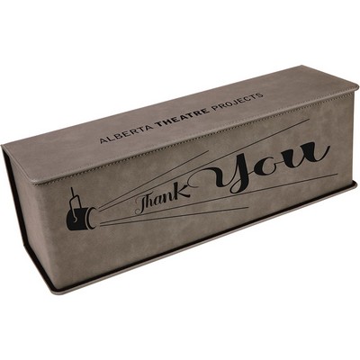 Gray Leatherette Single Wine Box w/ Tools