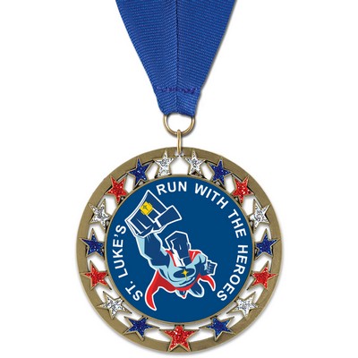 RSG Full Color Medal w/Grosgrain Neck Ribbon (2¾")