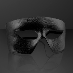 Black Costume Mask, Mardi Gras Throws (NON-Light Up) - BLANK