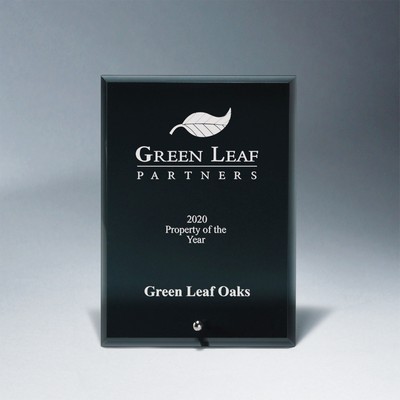 Premium Black Glass Tablet with Metal Stand (5"x7")