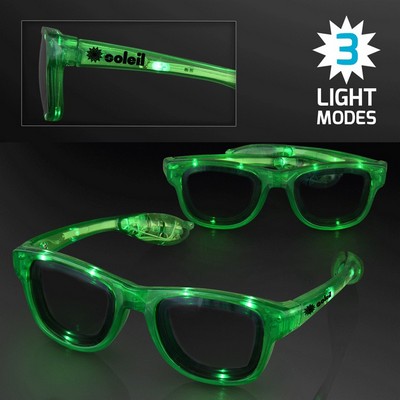 Cool Shades Green LED Sunglasses - PRINTED
