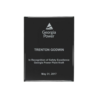 Black High Gloss Color-Fill Plaque - Square Corners (6"x8")