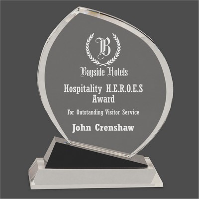 Crystal Oblong Award w/Black Accents (9½")