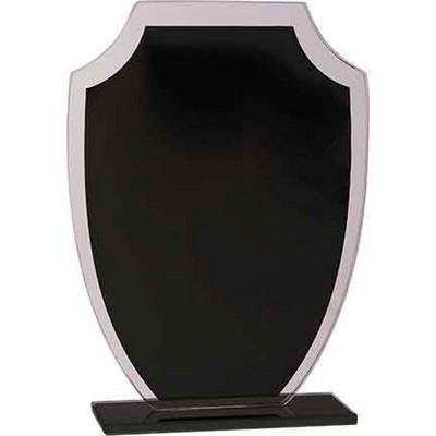 7 1/4" Black Shield Reflection Glass Award