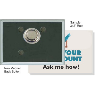 Custom Buttons - 3''x2'' Rectangle Button w/Neo Magnet