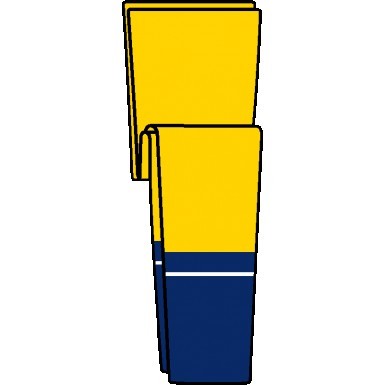 Nashville Pro Series Gold & Navy Blue Sock w/White Stripe