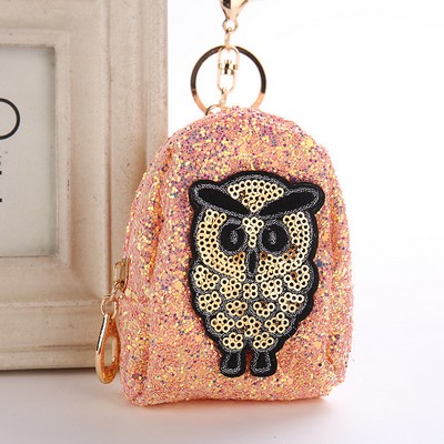 Owl Pattern Lady Sequins Wallet