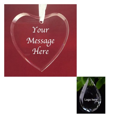 Valentine's Heart Transparent Crystal Ornaments Widget
