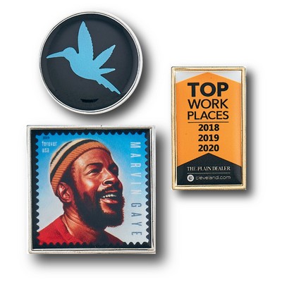 1¼ (1.25") Square USA Printed Rush Photo Lapel Pin (4 Days)