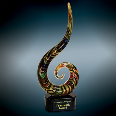 15 1/2" Color Swoop Art Glass