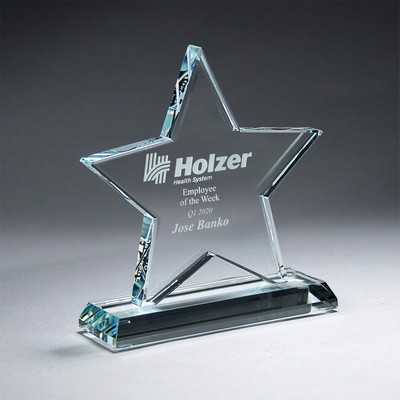 Clear Crystal Star on Base (Small)