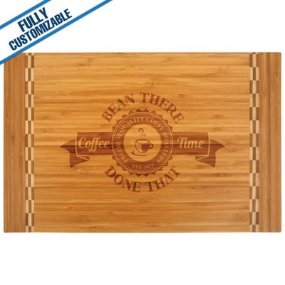 Bamboo Cutting Board w/Butcher Block Inlay (18.25" x 12")