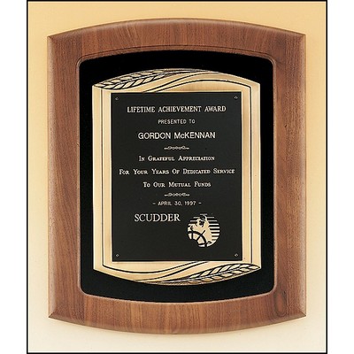 Airflyte® American Walnut Plaque w/Antique Bronze Finished Frame Casting & Black Velour Background