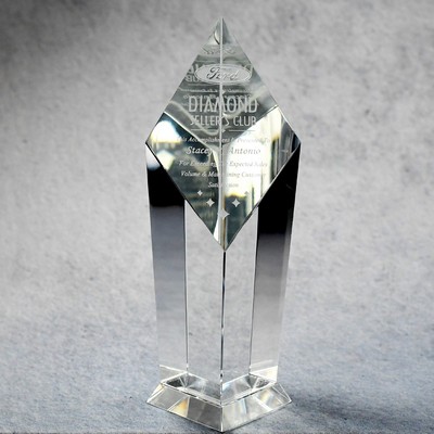 8½" Optic Crystal Slant Tower Award