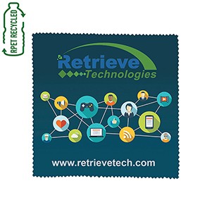 3" x 3" - "LOGAN" Recycled RPET Full Color Import Air Ship Microfiber Cloth & Screen