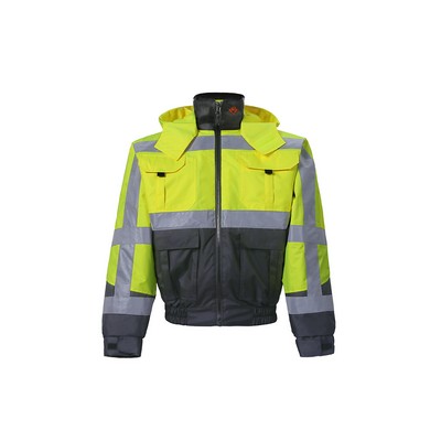 High Visibility Jacket, Class 3, Lime, 300 Denier