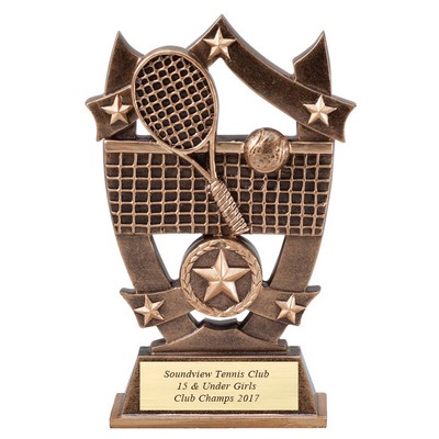 6 ¼" Hand Painted Resin Game of Tennis Trophy