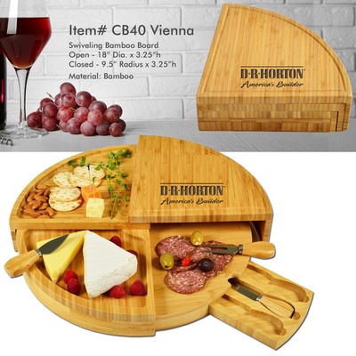 Multi Level Bamboo Board With 3 Cheese Tools