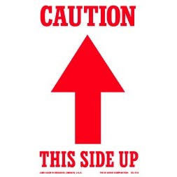 Caution This Side Up Labels - 3" x 5"