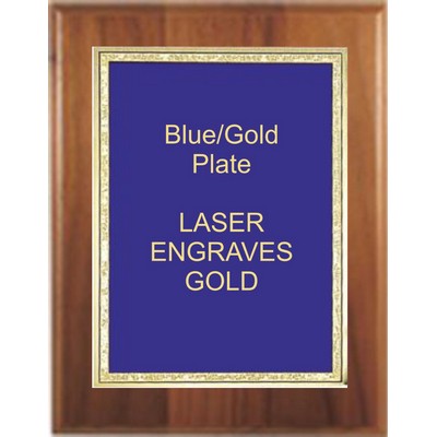 Value Cherry Plaque 9" x 12" - Blue/Gold 7" x 10" Florentine Plate