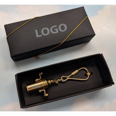 Brass Nautical Binnacle Key Chain in Gift Box