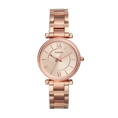 Fossil Carlie Women's Rose Gold Stainless Steel Dress Watch