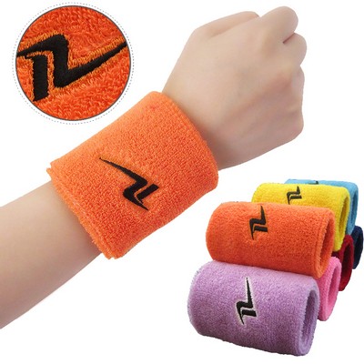 Sports Unisex Cotton Sweat Wristband 3.5x3"