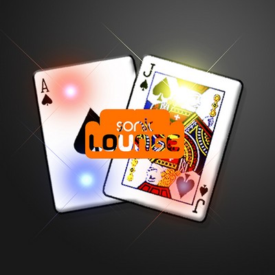 Flashing LED Black Jack Light Up Pins - PRINTED