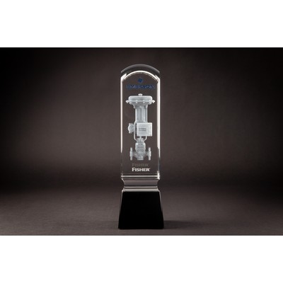 Crystal Dome Tower w/Black Base (8 5/8 x 3 3/8 x 3 3/8")