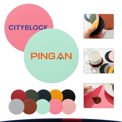 Double-Sided PVC Leather Coaster