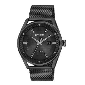 Citizen® Men's Drive CTO Eco-Drive® Watch w/Mesh Bracelet & Black Dial