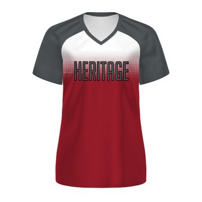 Holloway Ladies' Sleeve FreeStyle™ Semi-Sublimated Raglan Tee-Graphite