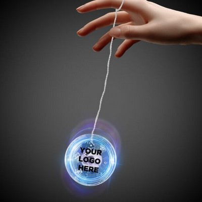 2" Digi-Printed Light-Up Clear Yo-Yo w/Blue LED
