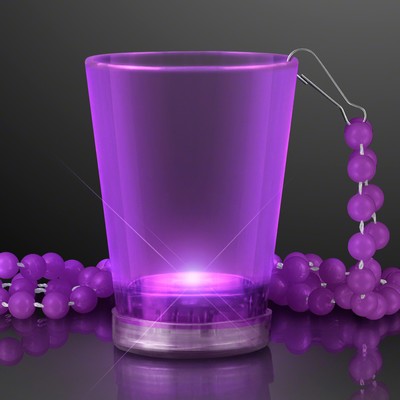 1.5 oz. Light Up Purple Shot Glasses on Purple Beads - BLANK