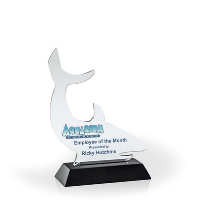 Sales Shark Award with Black Wood Base - UV Printed