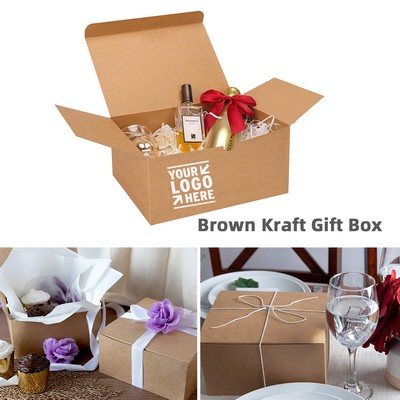 8 x 8 x 4" Brown Kraft Gift Box