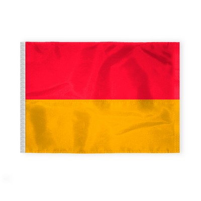 2.5'x3.3' 1ply Nylon Red and Yellow Beach Safety Flag with sleeve - Sewn