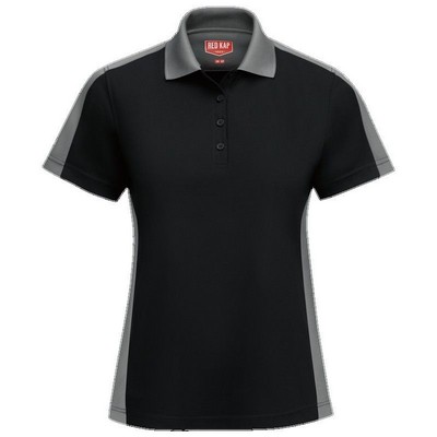 Red Kap™ Women's Performance Knit® Two-Tone Polo - Black/Gray
