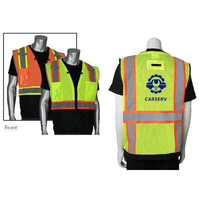Two-Tone 11 Pocket Tech-Ready Mesh Surveyors Vest
