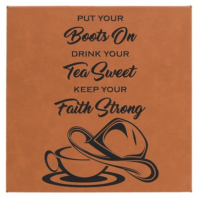 10" x 10" Rawhide Leatherette Wall Decor with Sawtooth Hanger