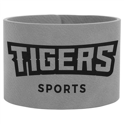 9 1/2" x 2" Gray Leatherette Cuff Bracelet