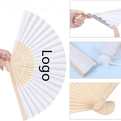 Bamboo Hand Folding Paper Fan