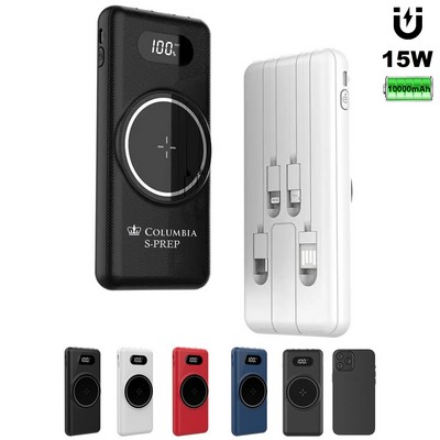 10000 mAh MagSafe Wireless Charger PowerBank with USB Cable