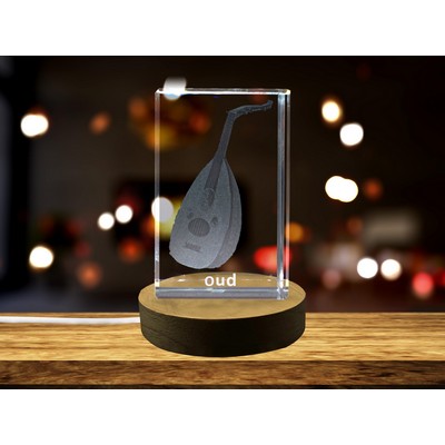 Oud 3D Engraved Crystal Trophy Award w/LED Base