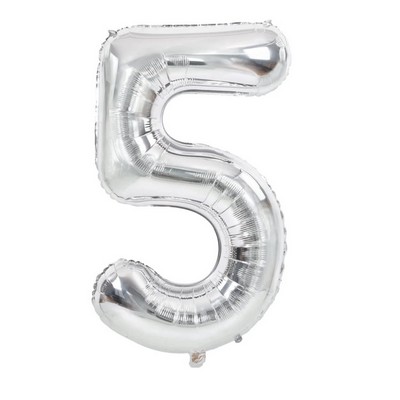 34" Silver Foil Number Balloons