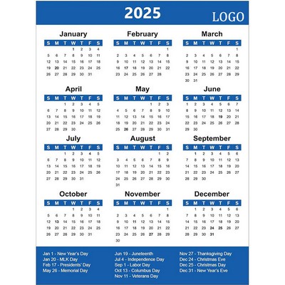 4"x6" 2024 Custom Full Color Calendar Fridge Magnet